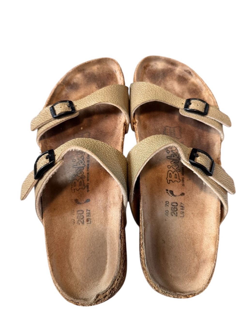 Birkenstock Birki’s Florida Sandals Gold Birko-Flor 3 Strap EU 40 US 9 Regular - Picture 7 of 11
